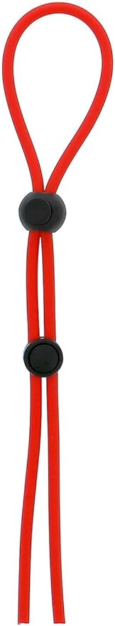 Anel para pénis e testículos - Ajustável - Vermelho - Stretchy Lasso Cage
