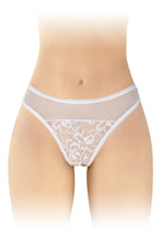 Carregar imagem no visualizador da galeria, Cueca em renda branca - Ava - Fashion Secret
