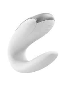 Vibrador duplo - para casal - com estimulador vaginal e clitóris - Branco - DOUBLE FUN - Satisfyer