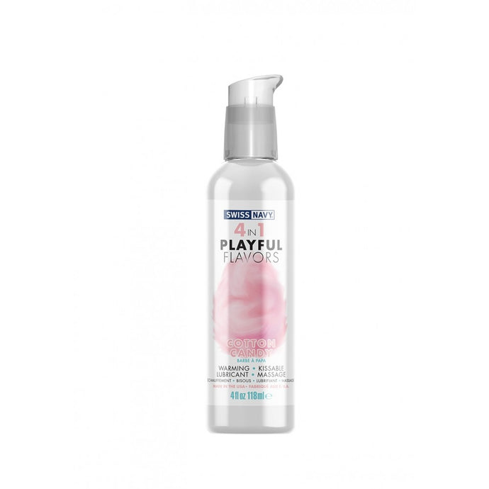 4 em 1 Lubrificante, Gel de Massagem, aroma a Algodão doce e Efeito de aquecimento - 118ml- Swiss Navy