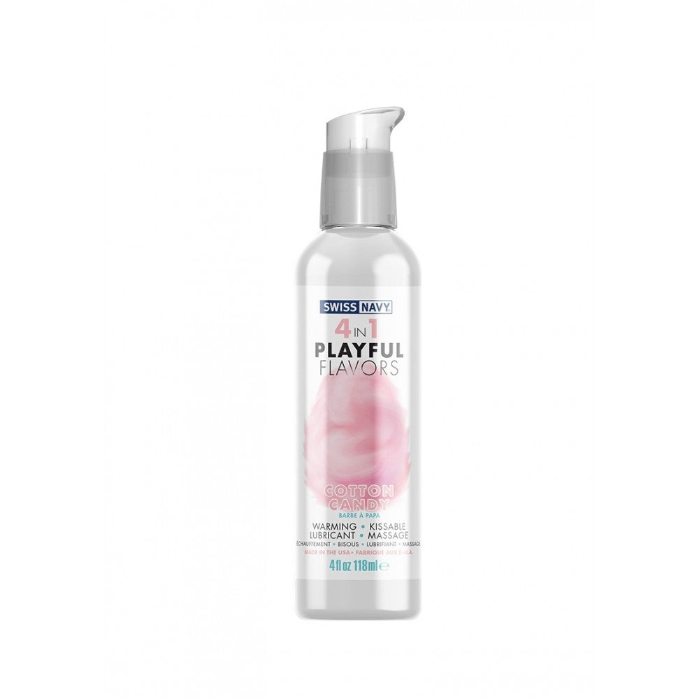 4 em 1 Lubrificante, Gel de Massagem, aroma a Algodão doce e Efeito de aquecimento - 118ml- Swiss Navy