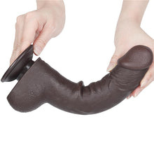 Carregar imagem no visualizador da galeria, Dildo deslizante com dupla camada 9.5” - Castanho - 24 cm - Sliding Skin - LoveToy
