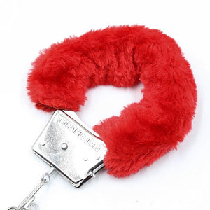 Algemas de metal com pêlo - Vermelho - Fur Love Cuffs