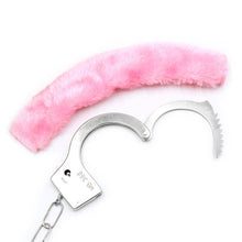 Carregar imagem no visualizador da galeria, Algemas de metal com pêlo - Rosa - Fur Love Cuffs
