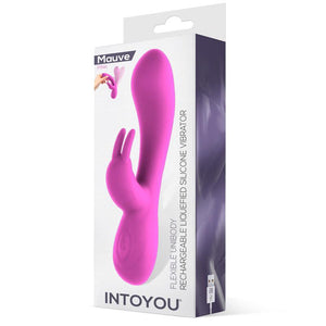 Vibrador com Estimulador de Clitóris Totalmente Flexível - Mauve - Tarde Noche