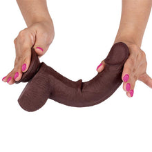 Carregar imagem no visualizador da galeria, Dildo deslizante com dupla camada 9” - Castanho - 22.5cm - Slidy Black - Intoyou
