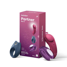 Carregar imagem no visualizador da galeria, Conjunto de 3 brinquedos - Anel peniano, Cueca vibratória e Vibrador de casal - com APP - Partner Box - Satisfyer
