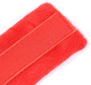Algemas para pulsos ou tornozelos com velcro - Fur velcro cuffs - Vermelho - Into You