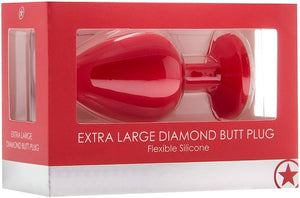 Plug anal - Extra large diamond butt plug - Vermelho - Ouch