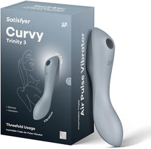 Carregar imagem no visualizador da galeria, Vibrador e estimulador de clitóris por ondas de pressão - Curvy Trinity 3 - Cinza - Satisfyer
