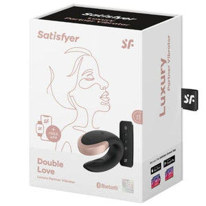 Vibrador duplo - para casal - com estimulador vaginal e clitóris - Preto - DOUBLE LOVE - Satisfyer