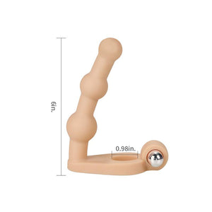 Strap-on para dupla penetração com anel vibratório - 14 cm - The Ultra Soft Double
