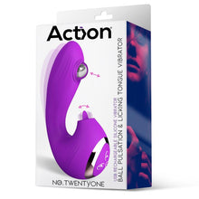 Carregar imagem no visualizador da galeria, Vibrador com 3em1 - Estimulador clitoriano língua e bola pulsante no Ponto G - Nº TWENTYONE - Action
