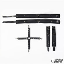Carregar imagem no visualizador da galeria, Restrição pulsos e coxas - Cuffs &amp; thigh hogtie set - Midnight Desires
