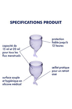 Carregar imagem no visualizador da galeria, Conjunto de 2 copos menstruais reutilizáveis - Feel secure - Satisfyer
