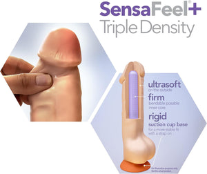 Dildo realístico - 16.5 cm - Posable 6” - Bege - Dr. Skin