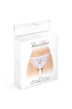 Carregar imagem no visualizador da galeria, Tanga em renda branca com pérolas - Katia - Fashion Secret
