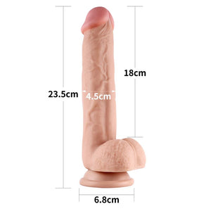 Dildo deslizante com dupla camada 9” - Bege - 23.5 cm - Sliding Skin - Lovetoy