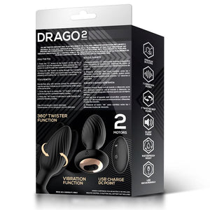 Plug anal vibratório com movimento rotativo 360º e comando - Drago 2 - Intoyou