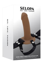 Carregar imagem no visualizador da galeria, Strap-on oco castanho - 14 cm - Our first hollow strap-on - Selopa
