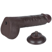 Carregar imagem no visualizador da galeria, Dildo deslizante com dupla camada 9.5” - Castanho - 24 cm - Sliding Skin - LoveToy
