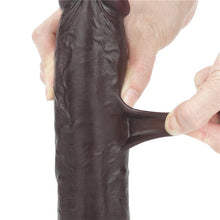 Carregar imagem no visualizador da galeria, Dildo deslizante com dupla camada 9” - Castanho - 23.5 cm - Sliding Skin - LoveToy
