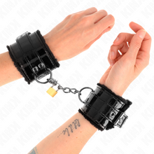 Carregar imagem no visualizador da galeria, Algemas de pulsos ajustáveis com cadeado - Preto - Kink
