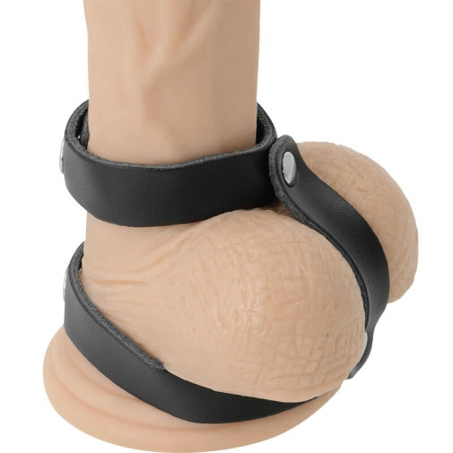 Anel para pénis e testículos ajustável - Cock Harness - Darkness