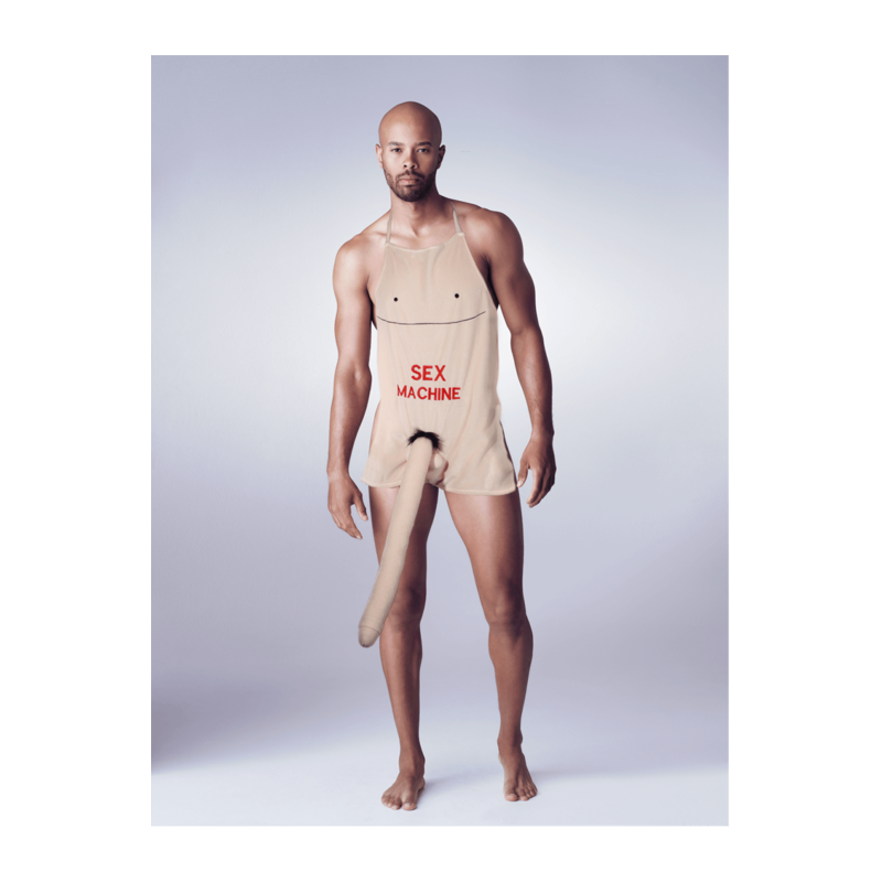Avental com pénis de peluche XL - Sex Machine