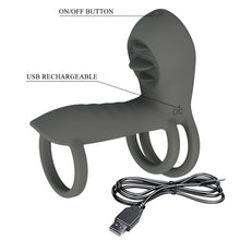 Carregar imagem no visualizador da galeria, Vibrador para casal/engrossador de pénis com estimulador de clitóris, anel duplo para pénis e testículos - Jammy - Pretty Love
