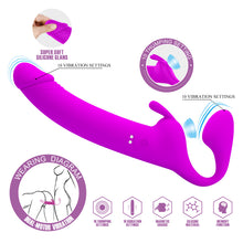 Carregar imagem no visualizador da galeria, Strap-on duplo vibratório e estimulador de clitóris com pulsação - Zanini - Pretty Love
