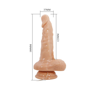 Vibrador realístico com comando e movimento de rotação - 18 cm - Max - Barbara