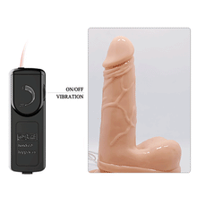 Carregar imagem no visualizador da galeria, Vibrador realístico com movimento de rotação - 15,5 cm - Bege - Genie
