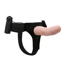 Carregar imagem no visualizador da galeria, Strap-on oco com vibração - Bege - 15cm - Ultra Passionate Harness
