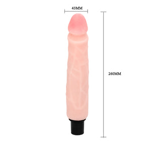 Vibrador realístico multivelocidade - 26 cm - Bege -  The Realistic Cock - Baile