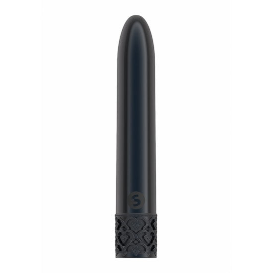 Bala vibratória - Recarregável - 10,8 cm - Preto - Shiny - Royal Gems