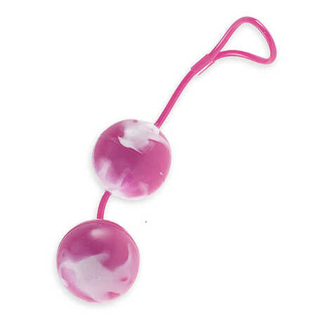 Bolas vaginais para exercícios pélvicos - Rosas e Brancas - Duo Balls