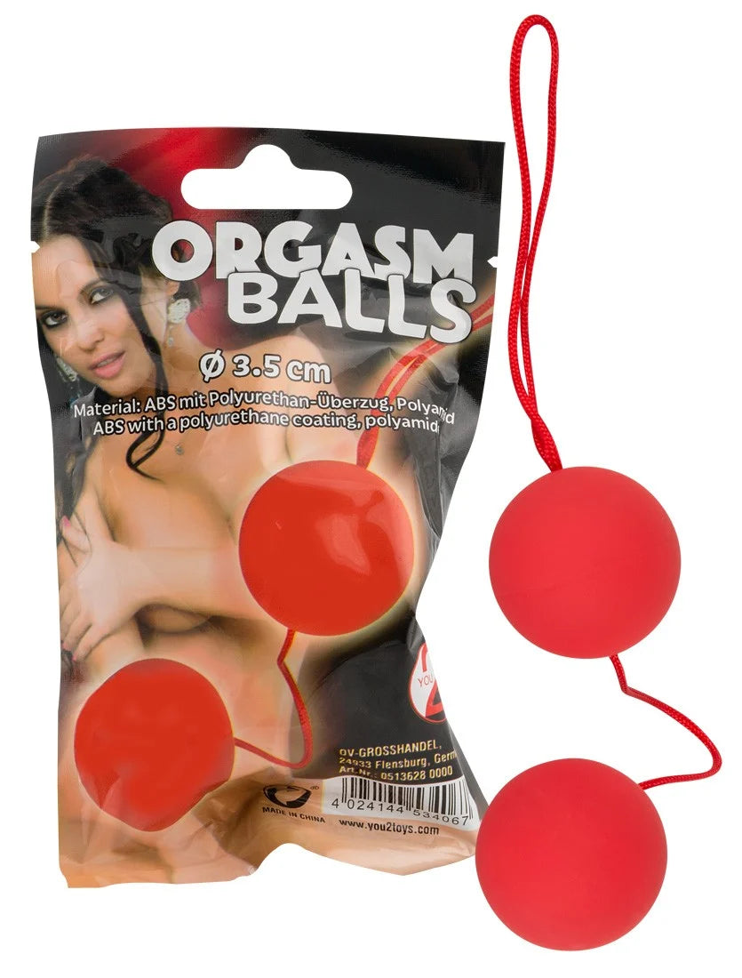 Bolas vaginais para exercícios pélvicos - Vermelho - Orgasm Balls