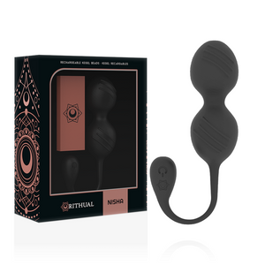 Bolas vaginais vibratórias para exercícios de Kegel - Recarregável - Preto - Nisha - Rithual