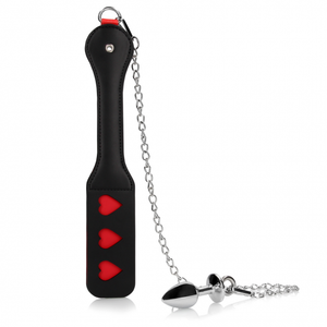 2em1 - Chibata com corações e Plug anal - Hearts paddle with metal anal plug -  Ouch!