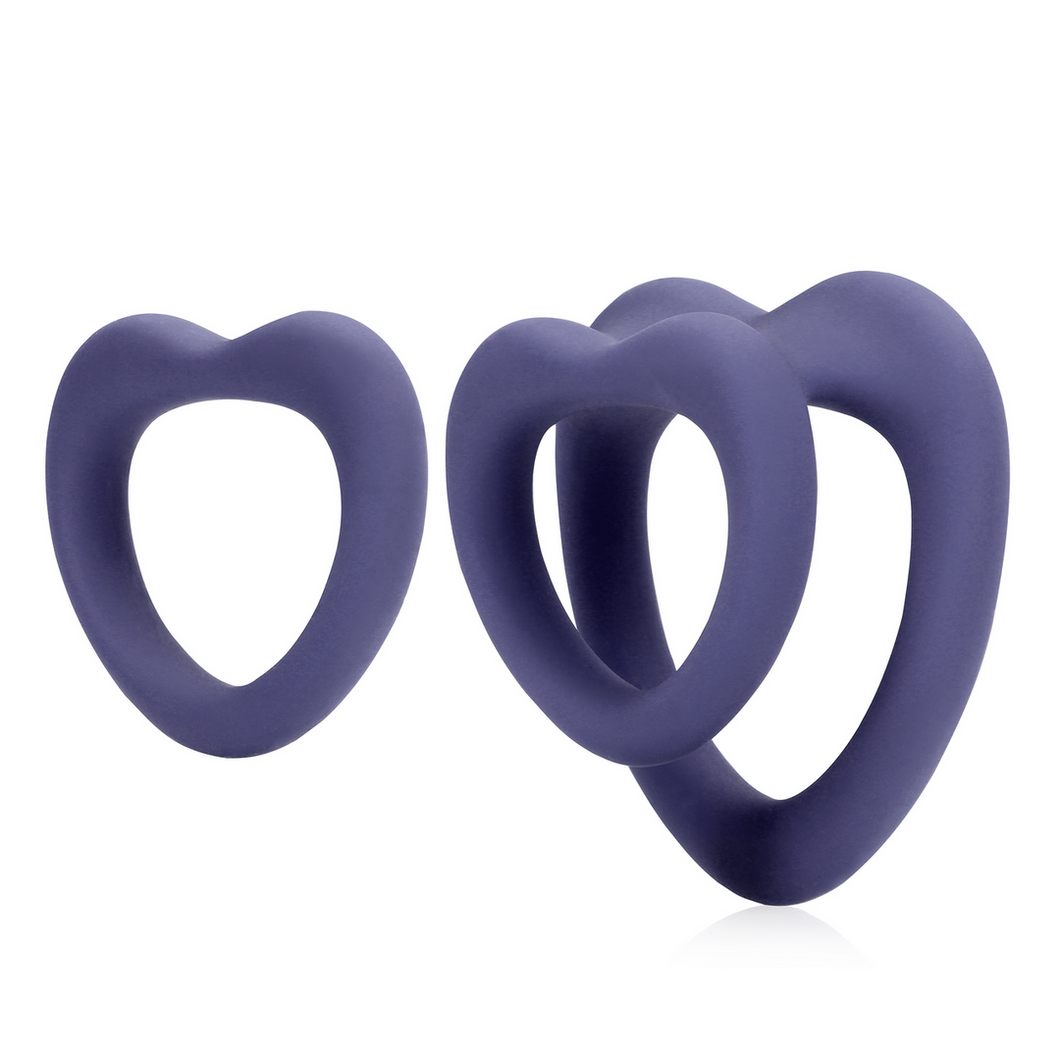 Conjunto de 2 anéis para pénis - Heart cockring set - Loveline