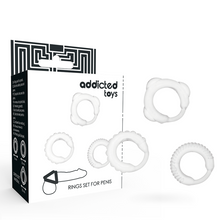 Carregar imagem no visualizador da galeria, Conjunto de 3 anéis para pénis e testículos - Ring set for penis - Addicted Toys
