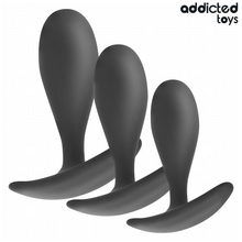 Carregar imagem no visualizador da galeria, Conjunto de 3 plugs anais pretos - Anal plug set - Addicted Toys
