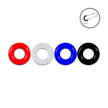 Carregar imagem no visualizador da galeria, Conjunto de 4 anéis para pénis e testículos - Multi-color cockring set - Levelz
