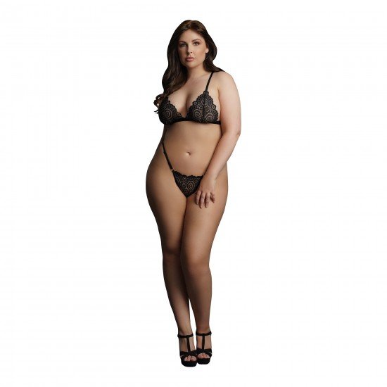 Conjunto sutiã e tanga preto - Le Désir