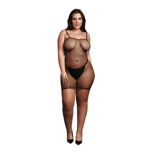 Vestido em rede - Preto - Plus size - Le Désir