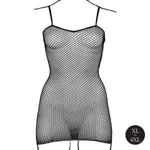 Vestido em rede - Preto - Plus size - Le Désir