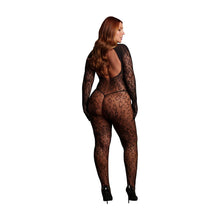 Carregar imagem no visualizador da galeria, Catsuit preto com padrão de leopardo - Roxy - Le Désir
