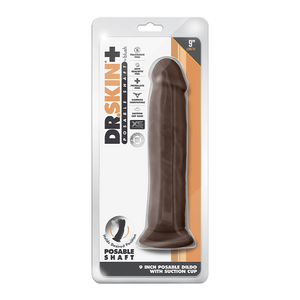 Dildo Realístico Posable 9’’ - 22cm - Castanho - Dr. Skin