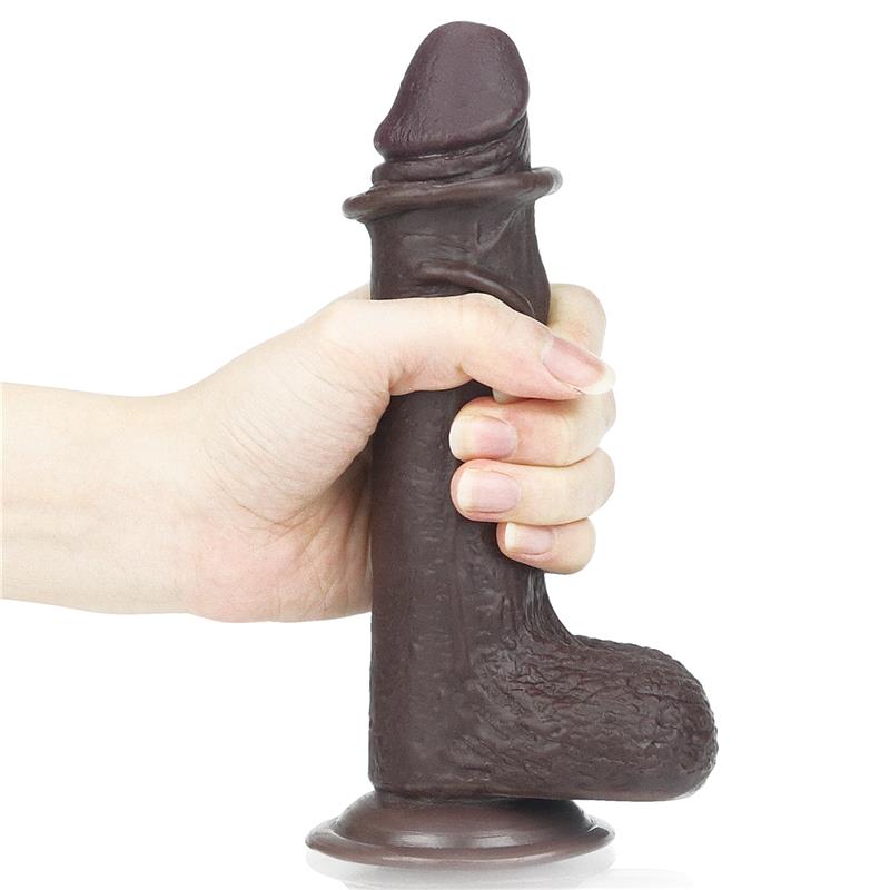 Dildo deslizante com dupla camada 7” - Castanho - 18 cm - Sliding Skin - LoveToy